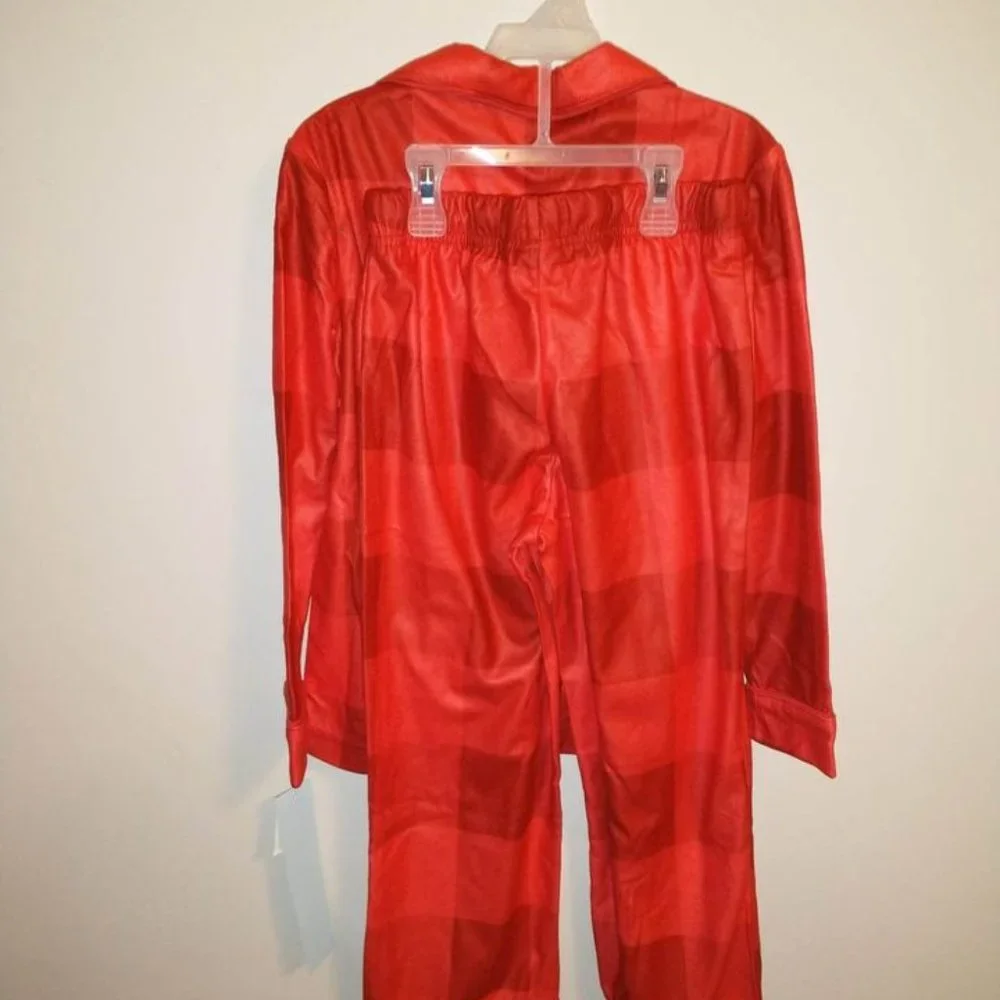 Target boy girl unisex 2 piece pajama set red checkered plaid 6T k-